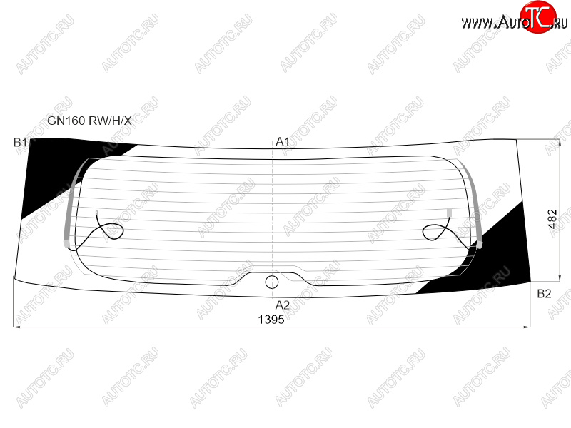 10 999 р. Стекло заднее (Цвет зеленый Обогрев) Toyota Fortuner 15-20 XYG GN160 RW/H/X  с доставкой в г. Керчь
