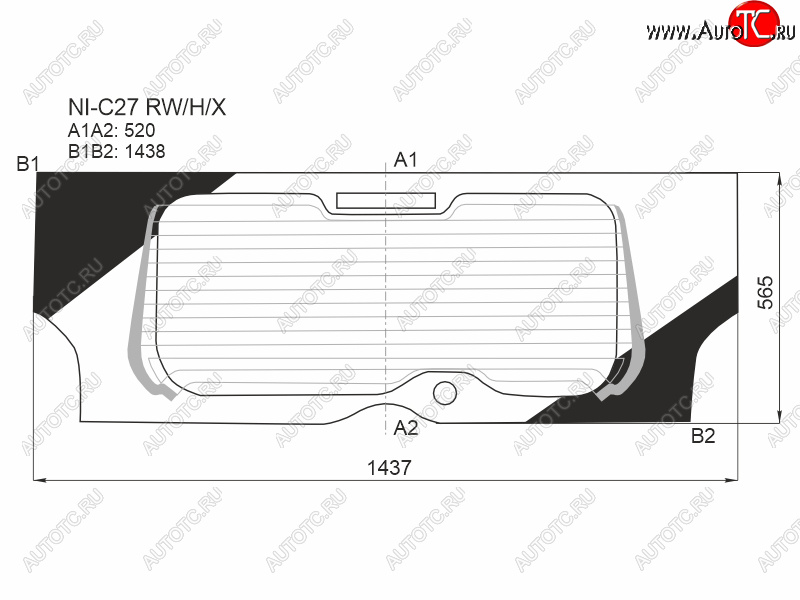 10 999 р. Стекло заднее (Цвет зеленый Обогрев) Nissan Serena 16-22 XYG NI-C27 RW/H/X  с доставкой в г. Керчь