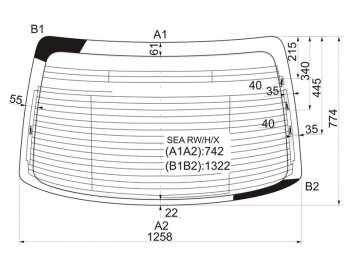 Стекло заднее (Цвет зеленый Обогрев Антенна) Honda Accord 02-08  Acura TSX 03-08 XYG SEA RW/H/X