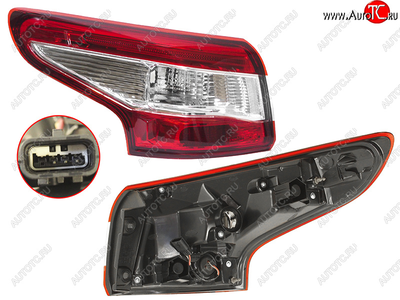 3 799 р. Фонарь задний левый (внешний) SAT Nissan Qashqai 2 J11 дорестайлинг (2013-2019)  с доставкой в г. Керчь