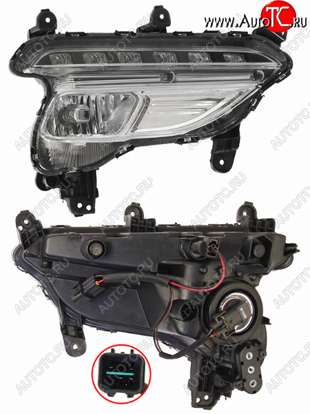 10 449 р. Правая противотуманная фара SAT  Hyundai Santa Fe  DM (2015-2019) рестайлинг  с доставкой в г. Керчь