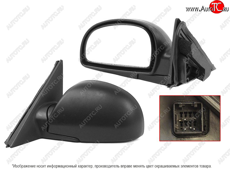 2 799 р. Боковое левое зеркало заднего вида (5 контактов) SAT Hyundai Accent 2 LC седан дорестайлинг (ТагАЗ) (1999-2012) (неокрашенное)  с доставкой в г. Керчь