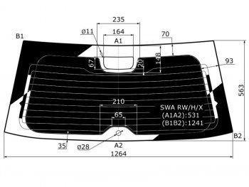 Стекло заднее (Затемненное Обогрев) Honda CR-V 06-12 XYG SWA-D RW/H/X