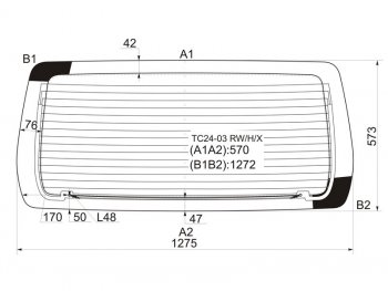 Стекло заднее (Цвет зеленый Обогрев) Nissan Serena 01-05 XYG TC24-03 RW/H/X
