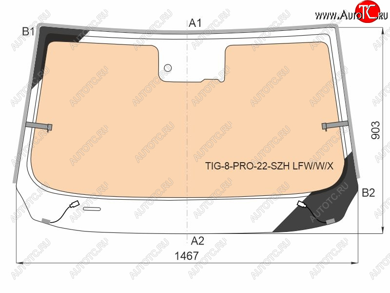 18 799 р. Стекло лобовое (Обогрев полный Датчик дождя Молдинг) Chery Tiggo 8 Pro 21- XYG TIG-8-PRO-22-SZH LFW/W/X  с доставкой в г. Керчь