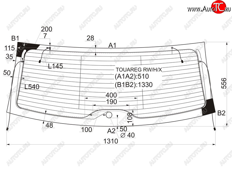 11 699 р. Стекло заднее (Цвет зеленый Обогрев Антенна) Volkswagen Touareg 02-10 XYG TOUAREG RW/H/X  с доставкой в г. Керчь