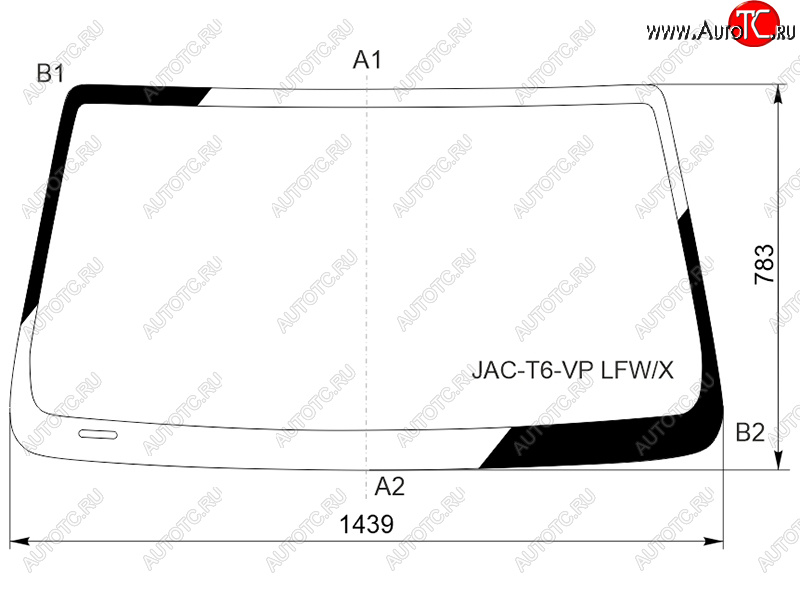 6 499 р. Стекло лобовое JAC T6 18-  T8 18-  T8 Pro 20-  Sollers ST6 23-  ST8 24- XYG JAC-T6-VP LFW/X  с доставкой в г. Керчь