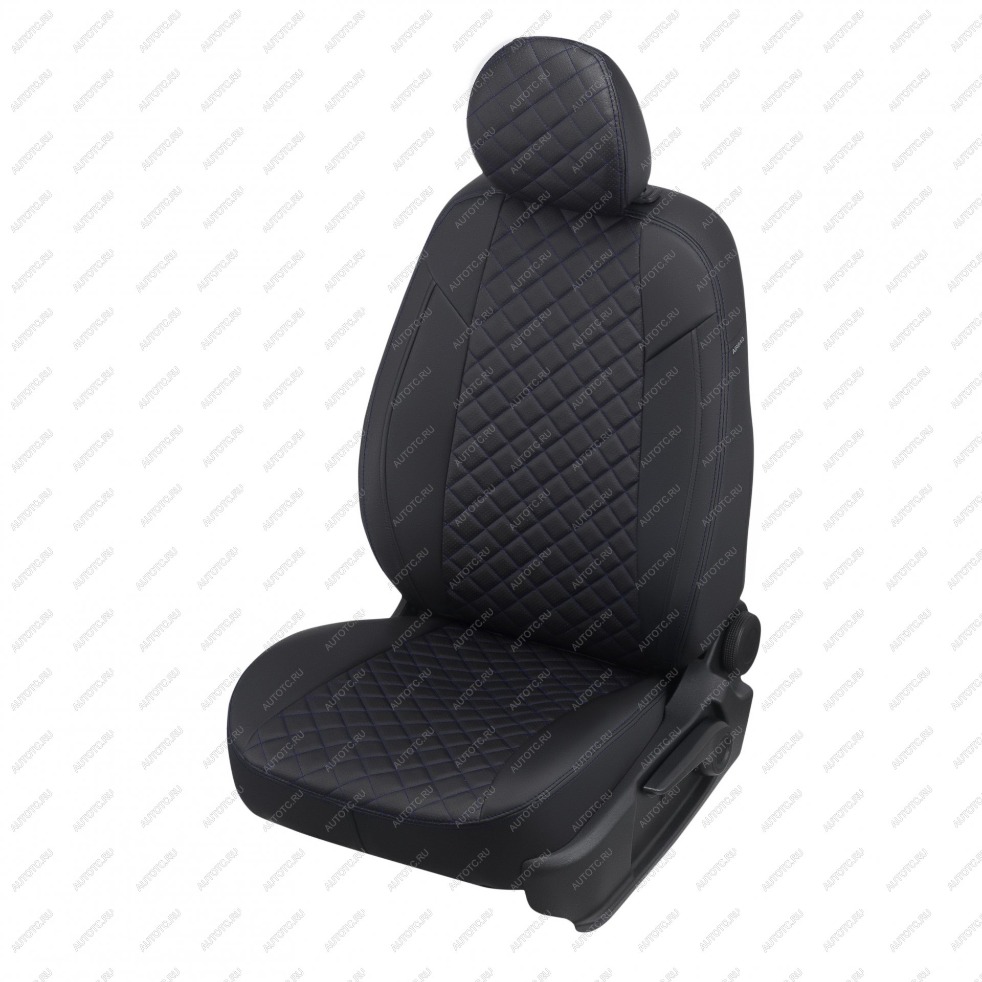 8 749 р. Чехлы сидений Ромб (экокожа) Автопилот  Chery Tiggo 7 - Tiggo 7 Pro Max  T1E (черный/синяя строчка)  с доставкой в г. Керчь