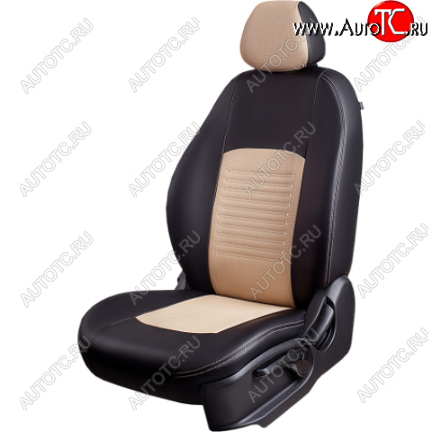 6 199 р. Комплект чехлов для сидений (РЗСиС 50/50, 2П Илана+Орегон) ТУРИН Lord Autofashion  Chery Tiggo T11 (2005-2013) дорестайлинг (черный, вставка бежевая, строчка бежевая)  с доставкой в г. Керчь