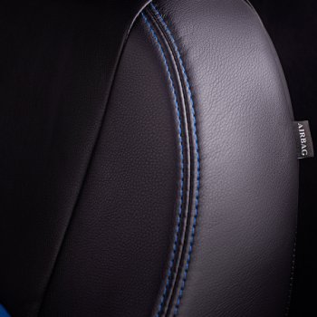 6 199 р. Комплект чехлов для сидений (РЗС 60/40, 3Г Илана+Орегон) ТУРИН Lord Autofashion  Chevrolet Aveo ( T200,  T250) (2002-2011) хэтчбек 5 дв, седан, седан рестайлинг (черный, вставка синяя, строчка синяя)  с доставкой в г. Керчь. Увеличить фотографию 3