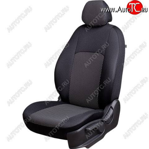 4 949 р. Комплект чехлов для сидений, (РЗС 40/60, 3Г жаккард) Дублин Lord Autofashion  Chevrolet Aveo  T300 (2011-2015) седан, хэтчбек (черный, вставка Прямоугольник черная, строчка черная)  с доставкой в г. Керчь