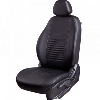 Комплект чехлов для сидений (РЗС 40/60, 2Г Илана+Орегон) ТУРИН СТ Lord Autofashion Chevrolet Cobalt (2011-2023), Ravon R4 (2016-2020) (черный, вставка черная, строчка черная)