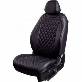 Комплект чехлов для сидений (РЗС 60/40 2П+1Г экокожа Орегон) БАЙРОН Lord Autofashion Chevrolet Cruze  J300 (2009-2015) седан дорестайлинг, седан рестайлинг (черный, вставка черная, строчка черная)