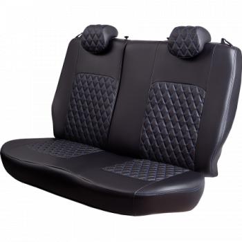 6 599 р. Комплект чехлов для сидений (ЦЗС Илана+Орегон) ТУРИН ст РОМБ Lord Autofashion  Daewoo Nexia  дорестайлинг (1995-2008) (черный, вставка черная+синяя, строчка синяя)  с доставкой в г. Керчь. Увеличить фотографию 4