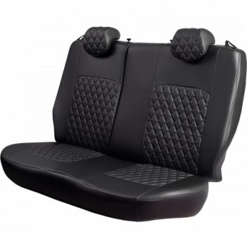 6 599 р. Комплект чехлов для сидений (ЦЗС Илана+Орегон) ТУРИН ст РОМБ Lord Autofashion Daewoo Nexia дорестайлинг (1995-2008) (черный, вставка черная, строчка черная)  с доставкой в г. Керчь. Увеличить фотографию 4