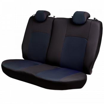 4 949 р. Комплект чехлов для сидений (ЦЗС 3Г Жаккард) Дублин Lord Autofashion  Datsun on-DO (2014-2021) седан дорестайлинг, седан рестайлинг (черный, вставка Ёж синяя)  с доставкой в г. Керчь. Увеличить фотографию 5