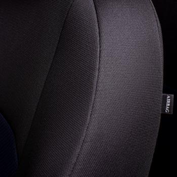 4 949 р. Комплект чехлов для сидений (ЦЗС 3Г Жаккард) Дублин Lord Autofashion  Datsun on-DO (2014-2021) седан дорестайлинг, седан рестайлинг (черный, вставка Ёж синяя)  с доставкой в г. Керчь. Увеличить фотографию 8
