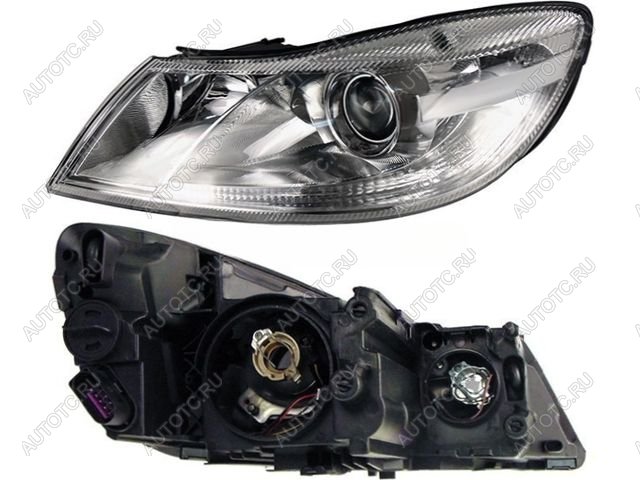 7 649 р. Фара левая (корректор, линзован) BodyParts Skoda Octavia A5 рестайлинг универсал (2008-2013)  с доставкой в г. Керчь