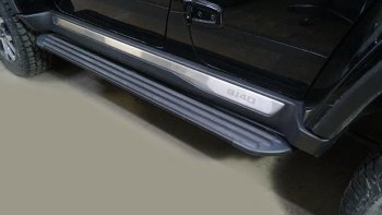 Пороги алюминиевые TCC Tюнинг Slim Line BAIC BJ40 (2022-2025) (черные)