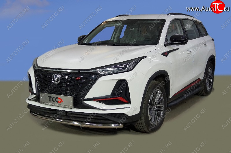 17 349 р. Защита переднего бампера нижняя d60,3 мм ТСС Тюнинг  Changan CS75 Plus (2022-2025) (нержавейка)  с доставкой в г. Керчь