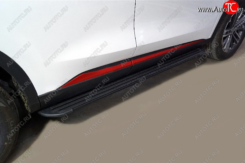 21 999 р. Пороги алюминиевые Slim Line ТСС Тюнинг  Changan CS75 (2018-2022) 1-ый рестайлинг (Black)  с доставкой в г. Керчь