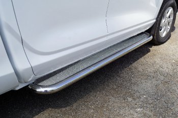 Пороги с площадкой 60,3 мм ТСС Тюнинг Changan Hunter Plus пикап (2022-2025) (нержавейка)
