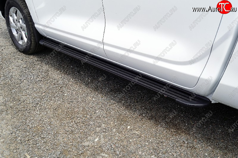 22 999 р. Пороги алюминиевые Slim Line ТСС Тюнинг  Changan Hunter Plus (2022-2025) пикап (Black)  с доставкой в г. Керчь