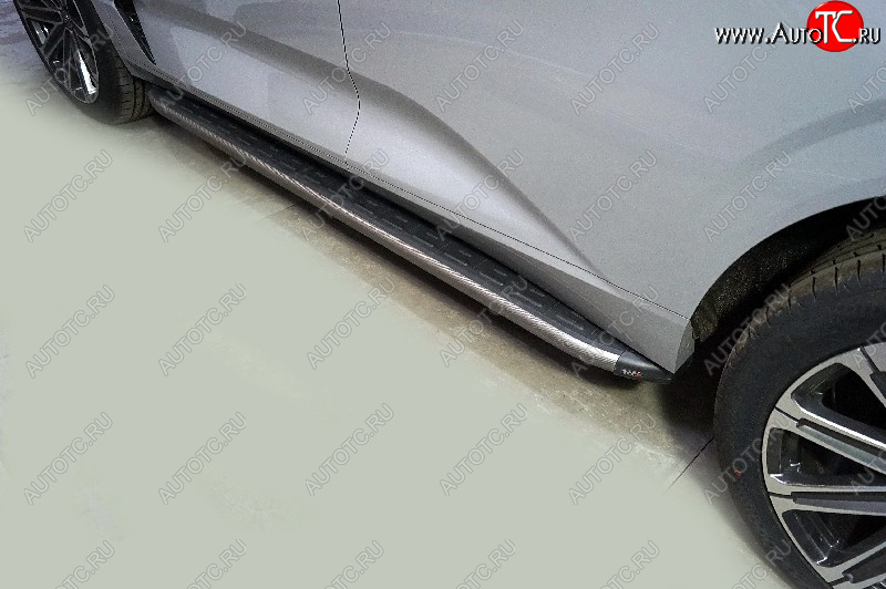 21 999 р. Пороги алюминиевые с пластиковой накладкой ТСС Тюнинг  Changan UNI-K (2020-2025) (карбон серые)  с доставкой в г. Керчь