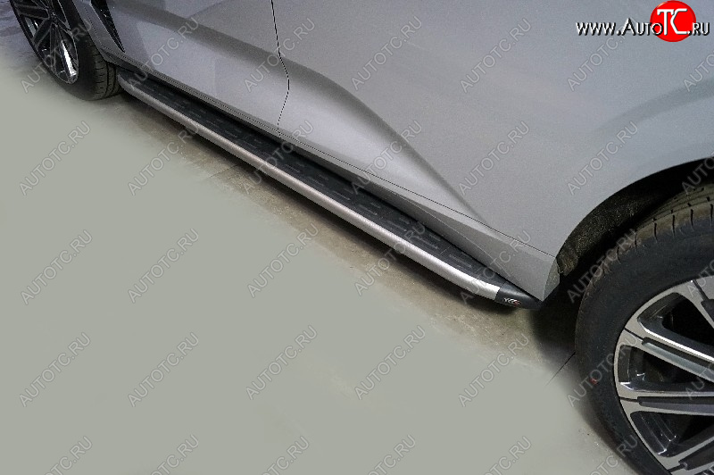 21 999 р. Пороги алюминиевые с пластиковой накладкой, ТСС Тюнинг  Changan UNI-K (2020-2025) (карбон серебро)  с доставкой в г. Керчь
