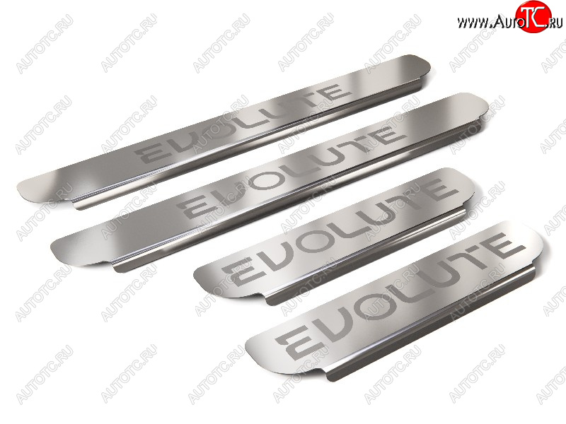 5 199 р. Накладки на пороги, ТСС Тюнинг  Evolute i-Joy (2022-2025) джип (лист шлифованный надпись EVOLUTE)  с доставкой в г. Керчь