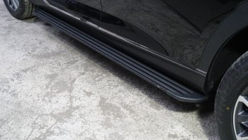 Пороги алюминиевые Slim Line ТСС Тюнинг GAC GS8 (2016-2023) (Black)