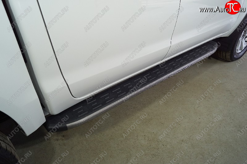 22 999 р. Пороги алюминиевые с пластиковой накладкой ТСС Тюнинг  JAC T6 (2018-2024) пикап (карбон серые)  с доставкой в г. Керчь