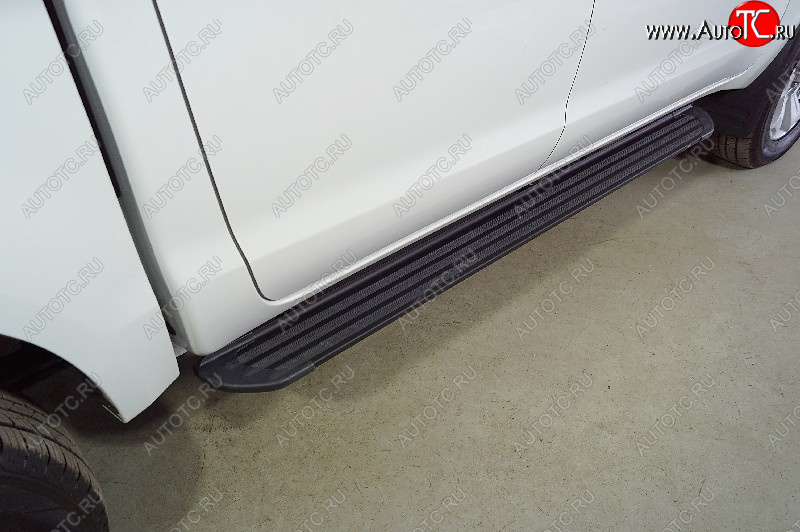 22 999 р. Пороги алюминиевые Slim Line ТСС Тюнинг  JAC T6 (2018-2024) пикап (Black)  с доставкой в г. Керчь