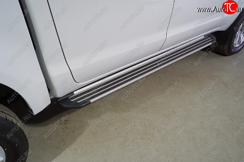 21 999 р. Пороги алюминиевые Slim Line ТСС Тюнинг  JAC T6 (2018-2024) пикап (Slim Line Silver)  с доставкой в г. Керчь