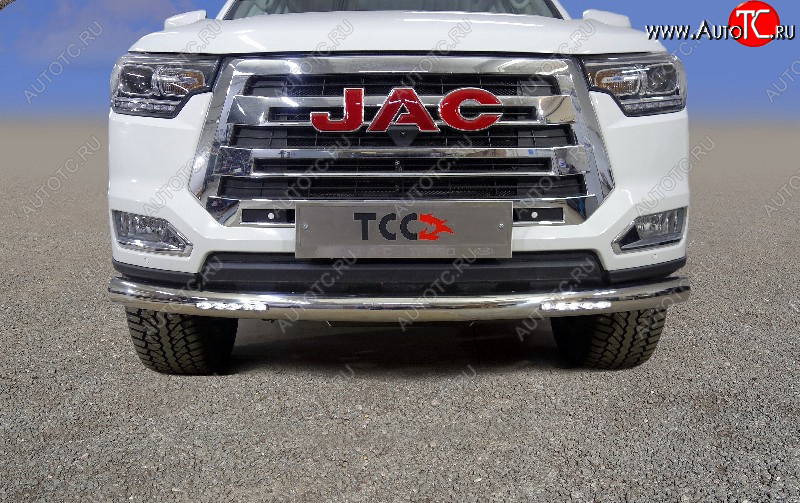 45 799 р. Защита переднего бампера нижняя с ДХО 76,1 мм ТСС Тюнинг  JAC T6 (2018-2024) пикап (нержавейка)  с доставкой в г. Керчь