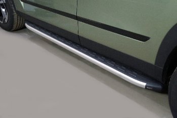 Пороги алюминиевые с пластиковой накладкой ТСС Тюнинг JAECOO J7 (2023-2025) (серые)