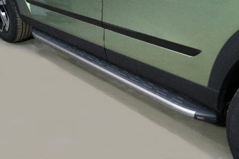 Пороги алюминиевые с пластиковой накладкой ТСС Тюнинг JAECOO J7 (2023-2025) (карбон серые)