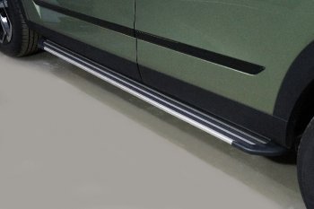 Пороги алюминиевые Slim Line ТСС Тюнинг JAECOO J7 (2023-2025) (Silver)