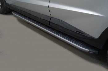 Пороги алюминиевые с пластиковой накладкой ТСС Тюнинг Jetour X70 Plus (2023-2025) (карбон серые)