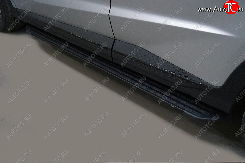 22 999 р. Пороги алюминиевые Slim Line ТСС Тюнинг  Jetour X70 Plus (2023-2025) (Black)  с доставкой в г. Керчь