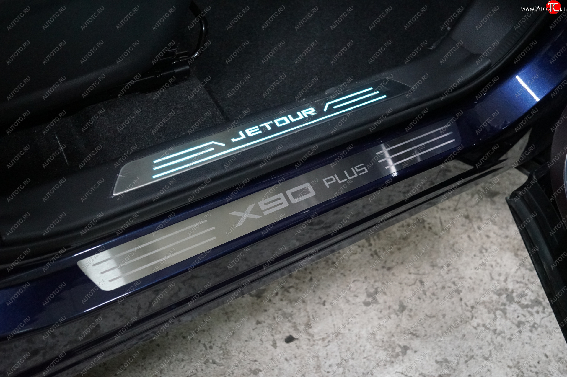 2 499 р. Накладки на пороги, ТСС Тюнинг Jetour X90 Plus (2021-2025) (лист шлифованный надпись X90 Plus)  с доставкой в г. Керчь