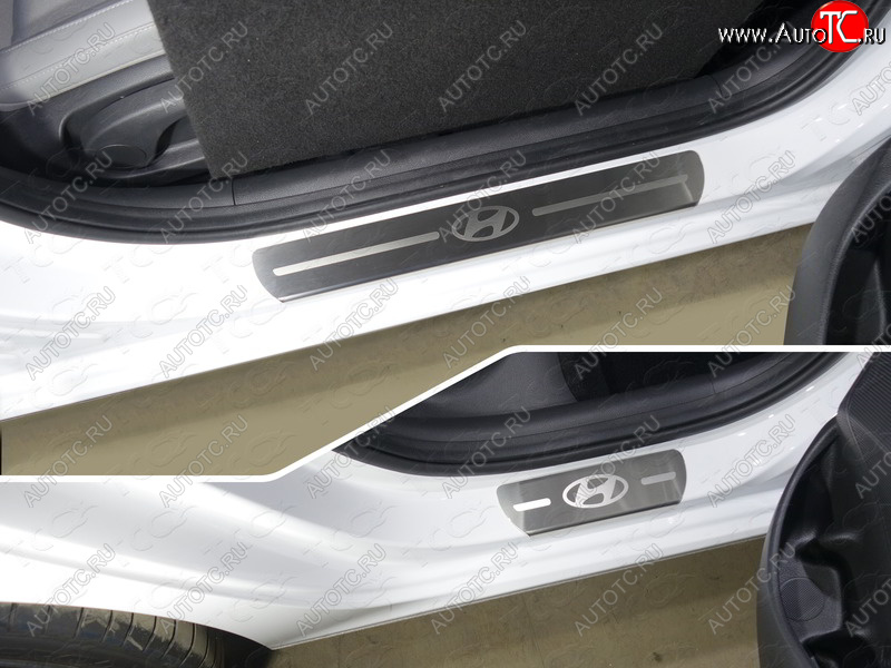 1 000 000 р. Накладки на пороги (4 шт) ТСС Тюнинг  Hyundai I30  3 PD - I30 Fastback  PD (лист шлифованный логотип Hyundai)  с доставкой в г. Керчь