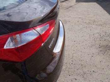 Накладка на задний бампер ТСС Тюнинг KIA Cerato  3 YD (2013-2016) дорестайлинг седан (Лист шлифованный)