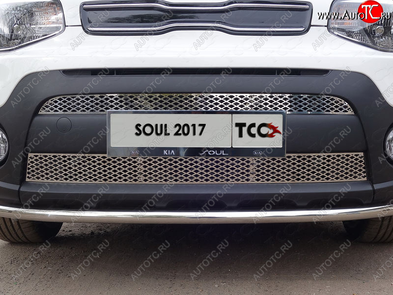 2 769 р. Вставка переднего бампера ТСС Тюнинг KIA Soul PS рестайлинг (2017-2019) (лист)  с доставкой в г. Керчь