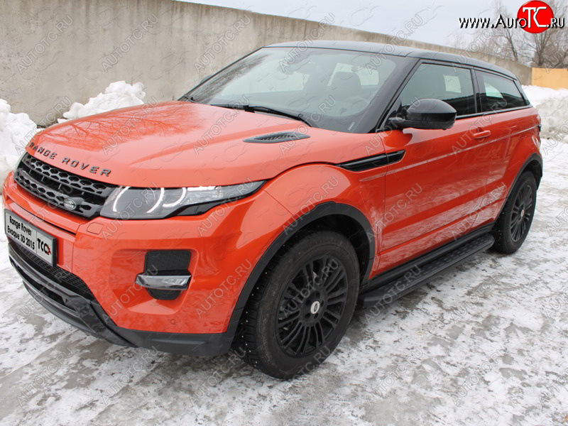 1 000 000 р. Пороги алюминиевые с пластиковой накладкой ТСС Тюнинг  Land Rover Range Rover Evoque  1 L538 (2015-2018) рестайлинг 5 дв. (карбон черные)  с доставкой в г. Керчь