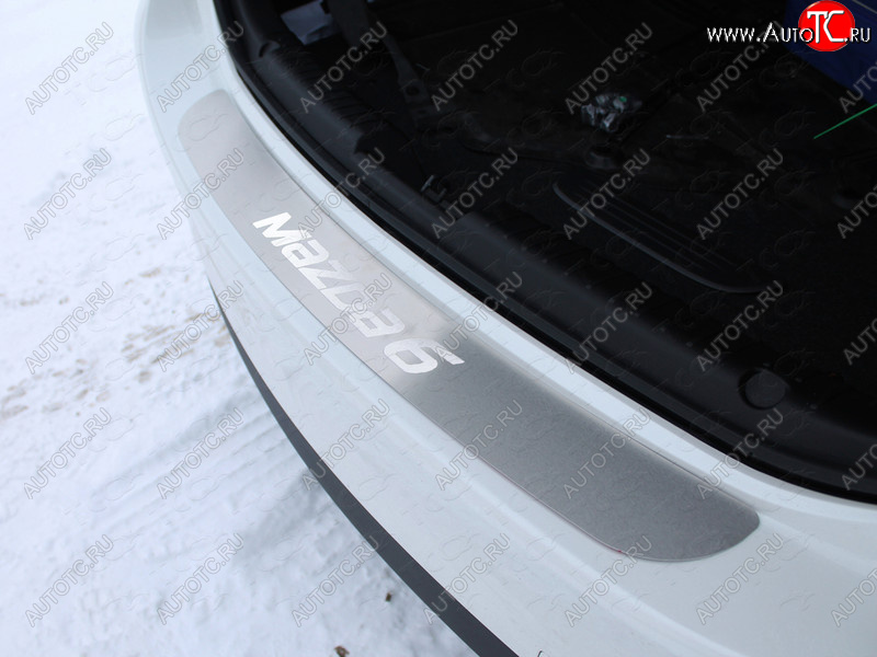 1 000 000 р. Накладка на задний бампер ТСС Тюнинг  Mazda 6  GJ (2015-2018) 1 рестайлинг универсал, 1-ый рестайлинг седан (лист шлифованный надпись Mazda)  с доставкой в г. Керчь
