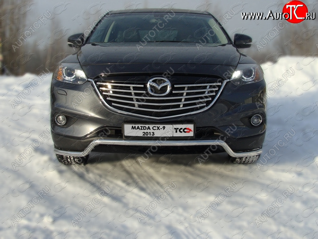 1 000 000 р. Защита переднего бампера нижняя d42,4 мм ТСС Тюнинг  Mazda CX-9  TB (2012-2015) 2-ой рестайлинг (нержавейка)  с доставкой в г. Керчь