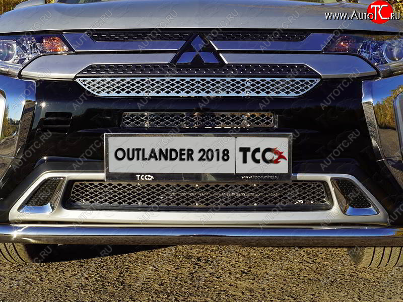 1 000 000 р. Вставка переднего бампера ТСС Тюнинг  Mitsubishi Outlander  GF (2018-2022) 3-ий рестайлинг (лист)  с доставкой в г. Керчь