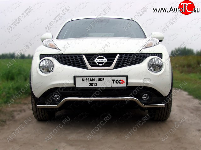 12 849 р. Защита переднего бампера кенгурин 42,4 мм ТСС Тюнинг  Nissan Juke  1 YF15 (2010-2014) дорестайлинг (нержавейка)  с доставкой в г. Керчь