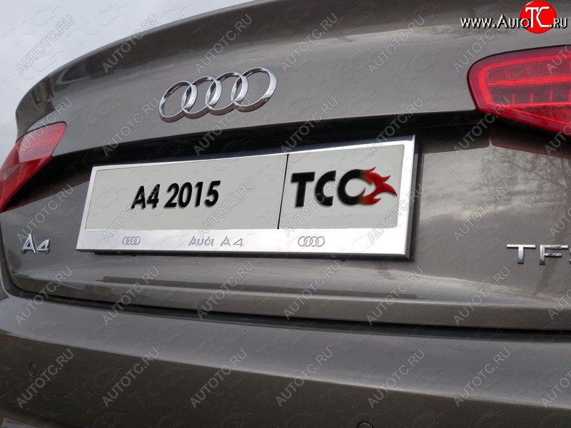 5 999 р. Рамка гос. номера ТСС Тюнинг  Audi A4  B9 (2016-2020) дорестайлинг,седан (нержавейка)  с доставкой в г. Керчь